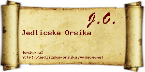 Jedlicska Orsika névjegykártya